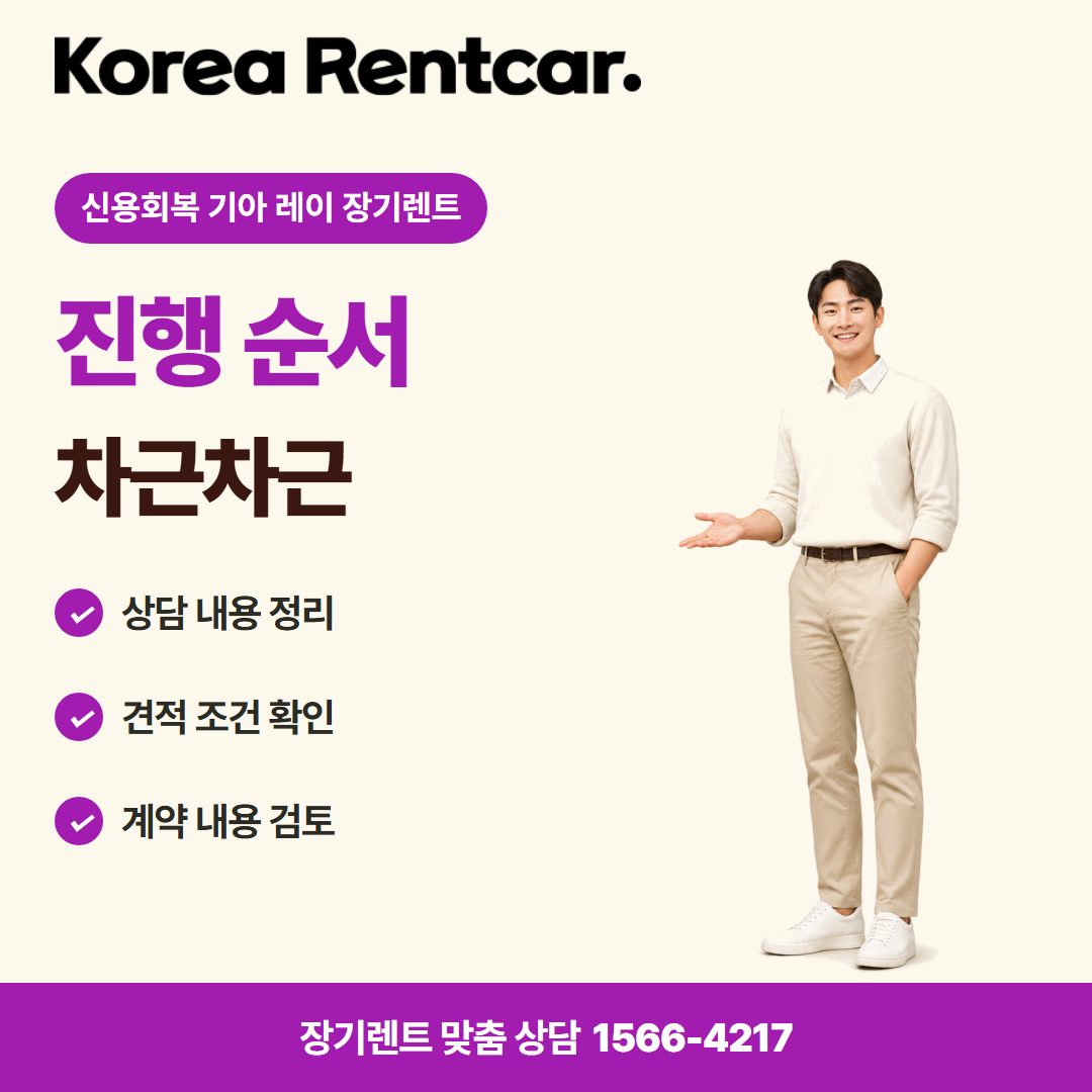 신용회복 기아 레이 장기렌트 · 이용 절차 카드뉴스